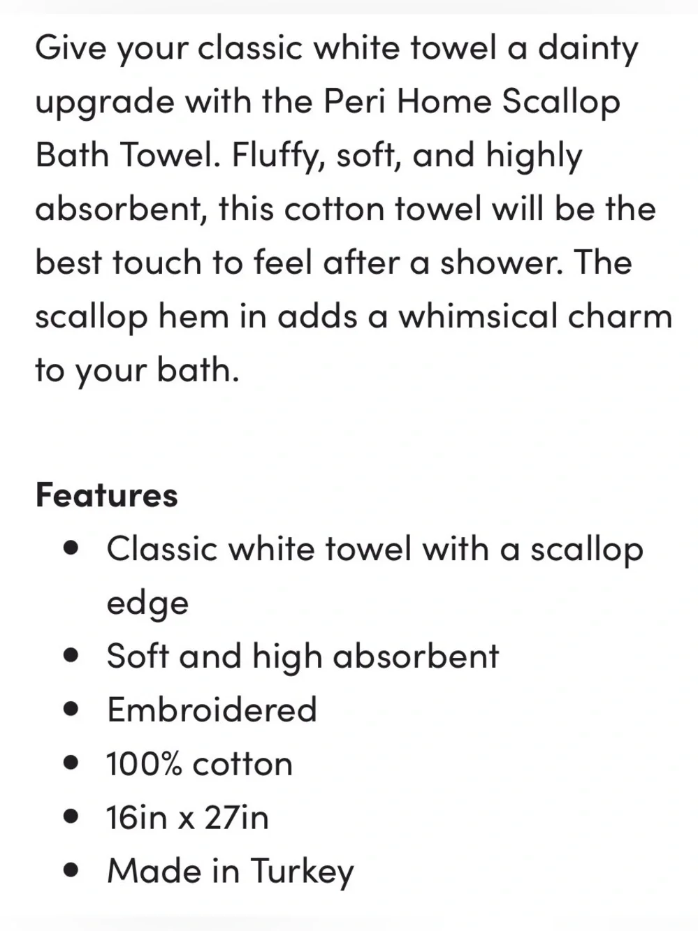 PERI HOME NWT Peri Home Scallop Hand Towel -blush